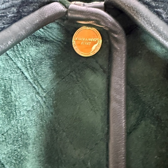 Vintage USA Ralph Lauren Green Quilted Suede Field Jacket Size 10 - Picture 4 of 12